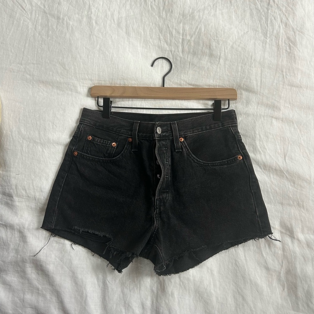 Levi's 501 Black Cutoff Denim Shorts
